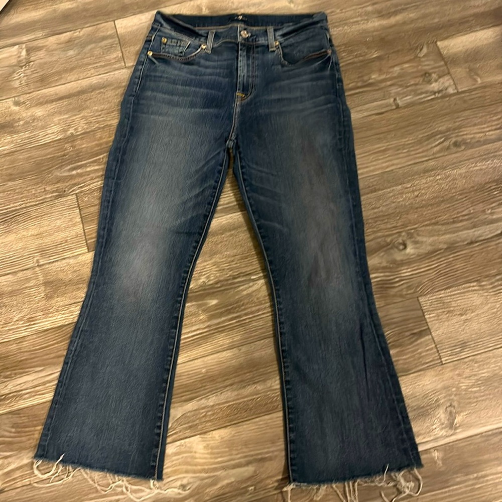 7 FOR ALL MAN KIND JEANS HIGH WAISTED CROP SIZE 29